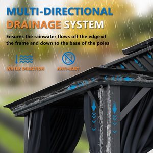 Tùy chỉnh Hợp kim nhôm gazebo pergola không thấm nước ngoài trời Patio tán dễ dàng lắp ráp Windproof hardtop gazebo cho sân sau - Product Image 2