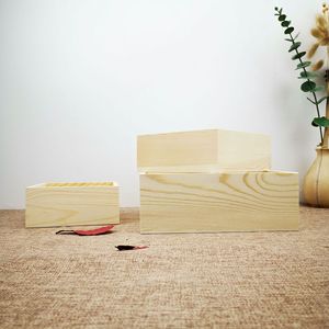 Caja de Almacenamiento de Madera Cuadrada, Material de Bambú, Grande, Mediana, Pequeña, Embalaje General, Color Natural, Logotipo Personalizable - Product Image 3