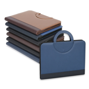 Danh Mục Đầu Tư Thư Mục Máy Tính Xách Tay Trường Hợp Biểu Tượng Tùy Chỉnh Dây Kéo PU Da Với Tay Cầm Da Danh Mục Đầu Tư - Product Image 1