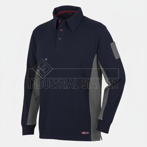 Polos à manches longues extensibles pour hommes - Product Image 1