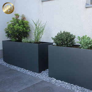 Pot de fleur <span class=keywords><strong>rectangulaire</strong></span> de décoration de maison de jardin en métal de revêtement de poudre noire - Product Image 6