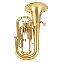 Tuba Bb Flat Laris Manis, Instrumen Musik Tiup Kuningan Tiga-Kunci, Kualitas Profesional untuk Siswa dan Pemula
