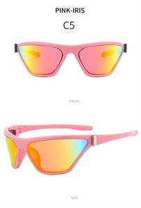 New Big <b>Frame</b> Cat Eye UV400 Windproof Sunglasses Recessed Colorful Fashion Y2K Designer Sun Glasses Man and Woman - Product Image 6