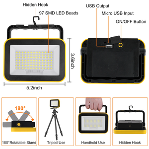 Hot <span class=keywords><strong>New</strong></span> Portable Multifonctionnel Magnétique Crochet Marché de <span class=keywords><strong>Nuit</strong></span> Puissance Affichage Abs Rechargeable Cob Torches Lampe De Poche Led Travail Lumière - Product Image 2