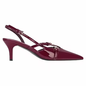 Sandali Sexy con Tacco Alto in Pelle Nera, Punta Affusolata e Doppia Cinturino con Fibbia, Suola in PU, Tacco a Spillo, <span class=keywords><strong>Slingback</strong></span> - Product Image 4