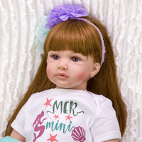 Muñeca Reborn en Oferta, 60 cm, Linda Niña con Cabello Largo, Muñeca Reborn de Silicona para Regalo de Niña