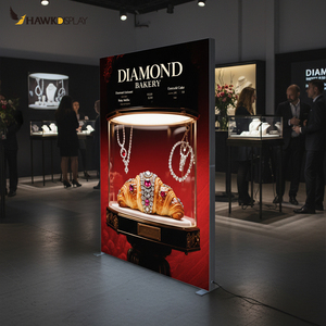 Kotak lampu Led berdiri kain menyala rangka aluminium desain kustomisasi untuk iklan - Product Image 3