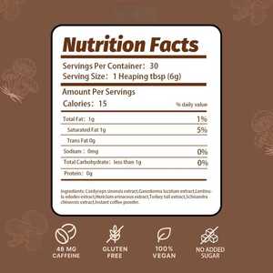 กาแฟผงออร์แกนิกผสมเห็ดหลินจือและเห็ดหัวลิง สำหรับผู้ใหญ่ เสริมสร้างภูมิคุ้มกันและสมอง  รับผลิตแบบ OEM และสร้างแบรนด์ส่วนตัว - Product Image 2