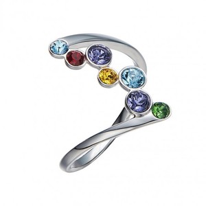 CAOSHI la nuova fantasia colorati anelli da dito in zirconio cubico in metallo da donna placcatura in argento squisita anelli da donna all'ingrosso - Product Image 3