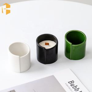 เชิงเทียนเซรามิกเคลือบเงาสีขาวเคลือบเงาสำหรับตกแต่งบ้านขวดโหลเซรามิกสั่งติดฉลากได้ตามต้องการ - Product Image 4