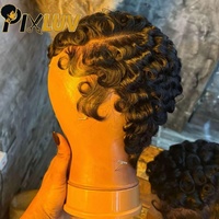 13x4 Lace Front Perücken Echthaar Choima Pixie Cut Perücken HD Lace Front Perücke Kurze Lockige Echthaarperücke Natürlich Großhandel Klebefreie Perücke