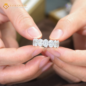 Igi เพชรที่ปลูกในแล็บ5-10CT กำหนดเอง18K 14K 10K แหวนหมั้นสุดหรู unisex รูปไข่ VVS Def goldleafgem - Product Image 2