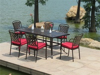 Chaises en gros à bas prix, mobilier d'extérieur, ensemble de jardin, table et chaises en aluminium moulé imperméables pour patio