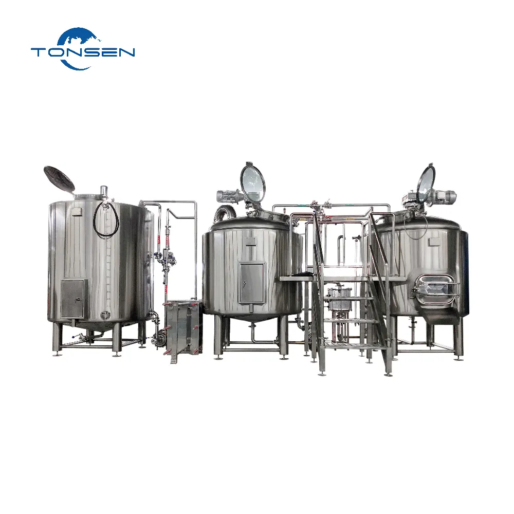 Máquina de fabricação de cerveja industrial, equipamento para fabricação de micro cerveja, sistema de micro cervejaria com dois vasos, 800L, inclui fermentação