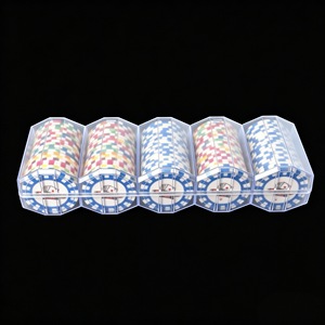 Bandeja <span class=keywords><strong>de</strong></span> acrílico para fichas <span class=keywords><strong>de</strong></span> póker <span class=keywords><strong>de</strong></span> 43/45/46 mm, textura esmerilada, apilable, organizador <span class=keywords><strong>de</strong></span> transporte <span class=keywords><strong>de</strong></span> 5 ranuras para casino en casa, venta al por mayor, OEM, personalizado - Product Image 3