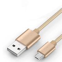 Câble micro-USB tressé en nylon à haute élasticité de 1m 3 pieds charge rapide 3A pour une utilisation Android et écouteurs