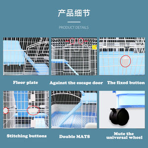 CH-95, tel plastik 3 seviye kedi kafesi, lüks büyük kedi kafesi pet kafesleri üreticileri - Product Image 4