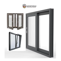 Fenêtre coulissante en aluminium noir sur mesure, verre trempé NFRC, fenêtre coulissante en verre aluminium pour l'extérieur de la maison