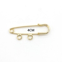 Broche de kilt pour enfants de 4 cm en alliage plaqué or avec 2 boucles, ornée de strass en cristal, motif Allah Mashallah islamique, pour sacs