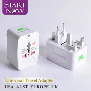 Adaptor Perjalanan Universal Universal, Adaptor Pengisi Daya Soket Steker Elektrik Internasional dengan AU US UK EU JP TH