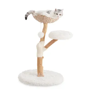 Real Branch luxury Cat Condo Natural Wood Cat Tower Cat Scratching Tree