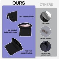 Sac à outils essentiel de voyage en néoprène personnalisé 2 en 1 avec tapis résistant à la chaleur pour fer à lisser fer à friser