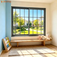 Fenêtre coulissante en aluminium antivol avec verre givré pour l'intimité et moustiquaire rétractable pour villa
