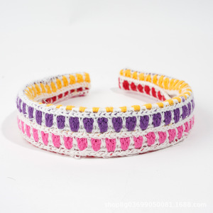 ربطة شعر مصنوعة يدويًا من البوتيك للنساء ربطة شعر فاخرة محبوكة لديكور شعر خارجي ربطة رأس واسعة - Product Image 6