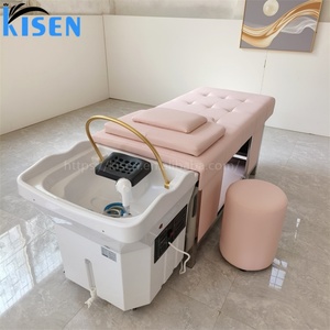 Kisen Sans Plomberie, Lit de Lavage Capillaire Professionnel à Vapeur Rose, Moderne, pour Spa, Thérapie Aquatique de la Tête et Massage Thaïlandais - Product Image 2