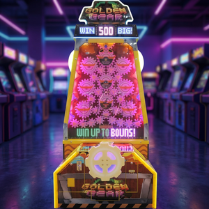 Máquina de Juego Arcade Golden Gear: Lujosa Máquina Electrónica Giratoria Operada por Monedas con Simulador de Caída de Bolas de la Suerte y Recompensas - Product Image 4