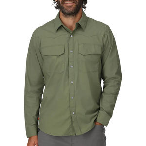 Camisa de pesca personalizada de alta visibilidad, de nailon liso con estampado hawaiano, de microfibra de poliéster, con capucha, cierre de botones y diseño de cola de pez. - Product Image 1