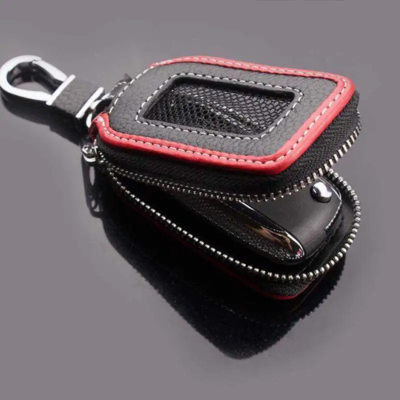 Funda protectora universal para llave de coche, accesorio antipérdida con logotipo personalizado de cuero PU, cobertura completa, techo solar oculto, cremallera