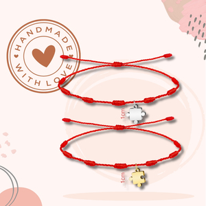 2 pezzi bracciali con perline da 7 nodi per coppie o amici ciondolo in acciaio inossidabile incluso - Product Image 5