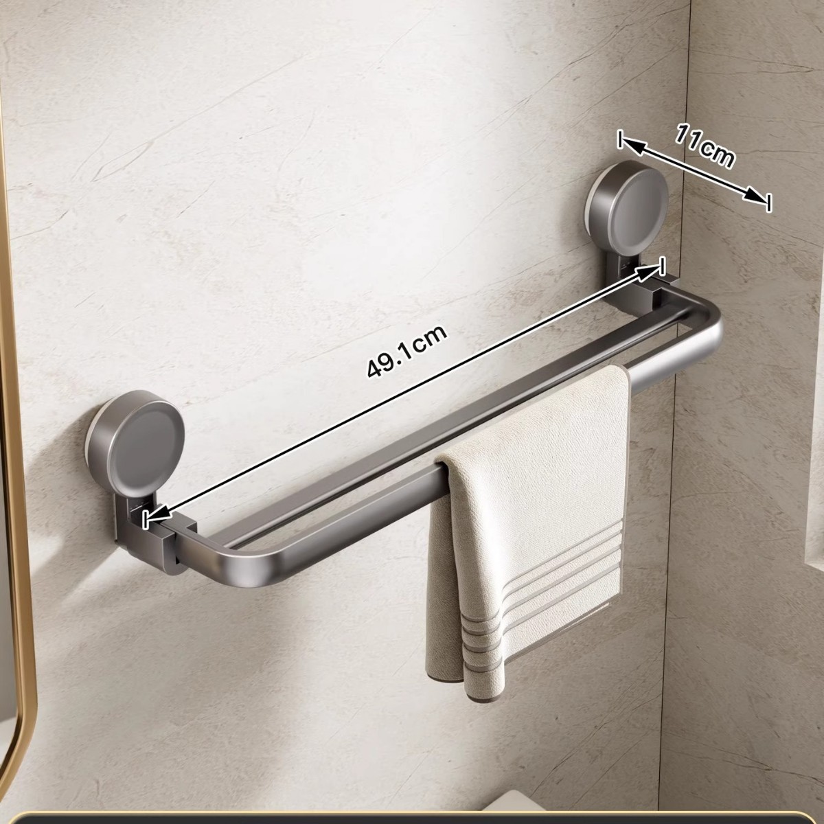 Serviette à ventouse Double tige 50cm