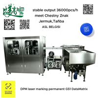 Machine de marquage laser UV numérique haute vitesse GS1 pour ligne de production de mise en bouteille d'eau en série, traçabilité un article un code