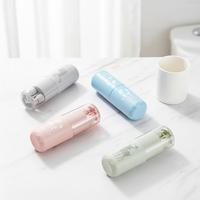 Kit d'hygiène de voyage compact tout-en-un Etravel, ensemble de cinq pièces 8-en-1 avec miroir intégré, peigne, flacons rechargeables, design gain de place