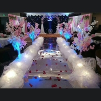 Tapis d'allée de mariage en fil de soie blanc LDJ1166 pour la décoration de scène
