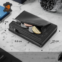 Meilleur vendeur affaires Rfid bloquant Smart Pop Up portefeuille en cuir véritable pour hommes porte-carte de crédit mince