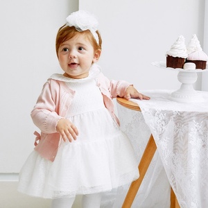 Ensemble mode pour fille Cardigan et <span class=keywords><strong>jupe</strong></span> à col en dentelle pour style et confort - Product Image 1