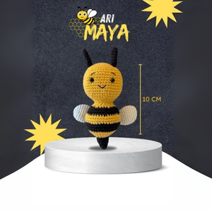 Llavero de Abeja de Dibujos Animados Amigurumi Hecho a Mano Personalizado, Colgante de Ganchillo de Algodón para Bolso, Juguete de Peluche de Animal Lindo para Bebés y Niños Unisex - Product Image 3