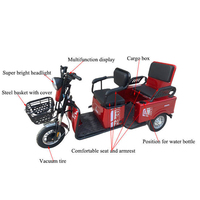 Tricycles électriques multifonctionnels personnalisés à trois places avec boîte de chargement, mini-tricycles, motos pour passagers, scooters de mobilité