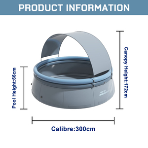 Fábrica de China personalizado de verano al aire libre niños bebé adulto redondo inflable <span class=keywords><strong>piscina</strong></span> con sombrilla - Product Image 2