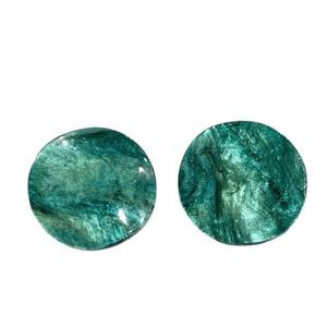 Boucles d'oreilles en résine, motif marbre vert, galaxie, bijoux vintage pour femmes - Product Image 4