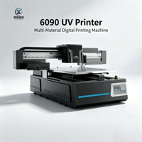 Mesin Printer UV Format Besar 6090 3-Head XP600 Tinta Putih Flatbed untuk Pencetakan Akrilik Kayu Kaca Logam Kulit Silinder