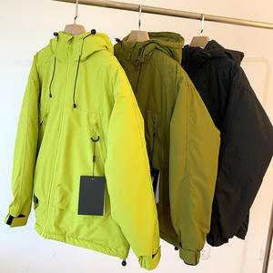 Veste coupe-vent légère en toile de style vintage, écologique, avec boutons recouverts, col mandarin, pour activités hivernales en extérieur - Product Image 4