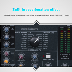 OEM EG82222SD Professional Audio Mixer Built-in 16 Reverb 8 Channel DJ Mixing <b>Console</b> Marshalling - Product Image 2