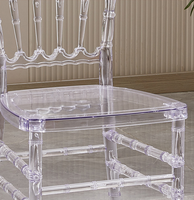 Chaise Chiavari de mariage en plastique PC acrylique transparente, démontable, nouveau design moderne, vente en gros, prix abordable
