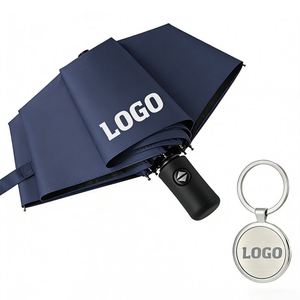 Parapluie pliable 8K à 3 sections, personnalisable avec logo, idéal pour cadeaux promotionnels d'entreprise – Vente en gros à prix réduit - Product Image 1