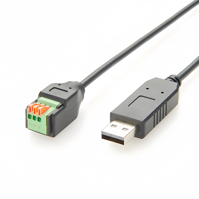 USB to RS485 Interface Serial Converter Cable with Quick Connect Terminal Braid Shielding for Camera & Barcode Scanner Use