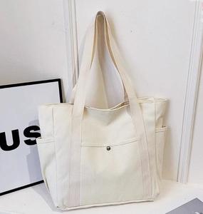 Bolsa de mano con tres bolsillos externos, bolsa de compras reutilizable de poliéster, cierre con cremallera superior, artículos esenciales para el día a día - Product Image 4